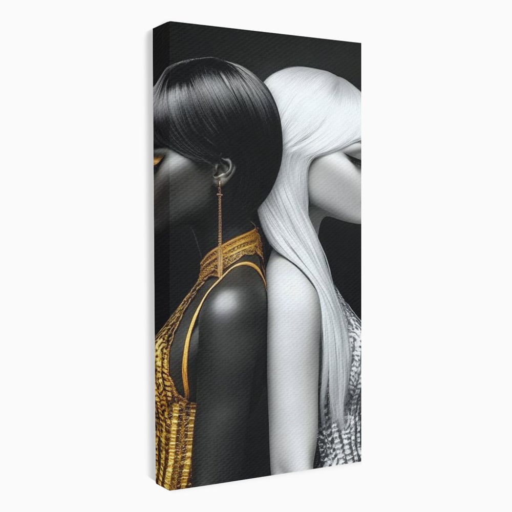 Tablou canvas cu tablou canvas cu doua fete in contrast, fara rama, pe sasiu de lemn